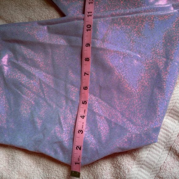Pink Shiny Leggings Sz M - Picture 7 of 9